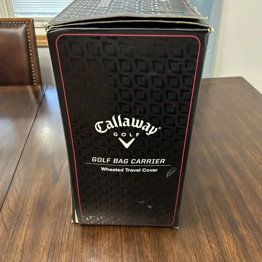 Flaws See Pics! Callaway Golf Travel Bag w Wheels Black Red Club Cover Rolling